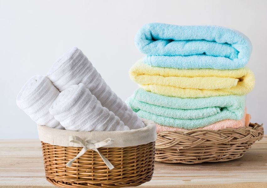 Phân loại khăn trắng và khăn màu trước khi giặt khăn
