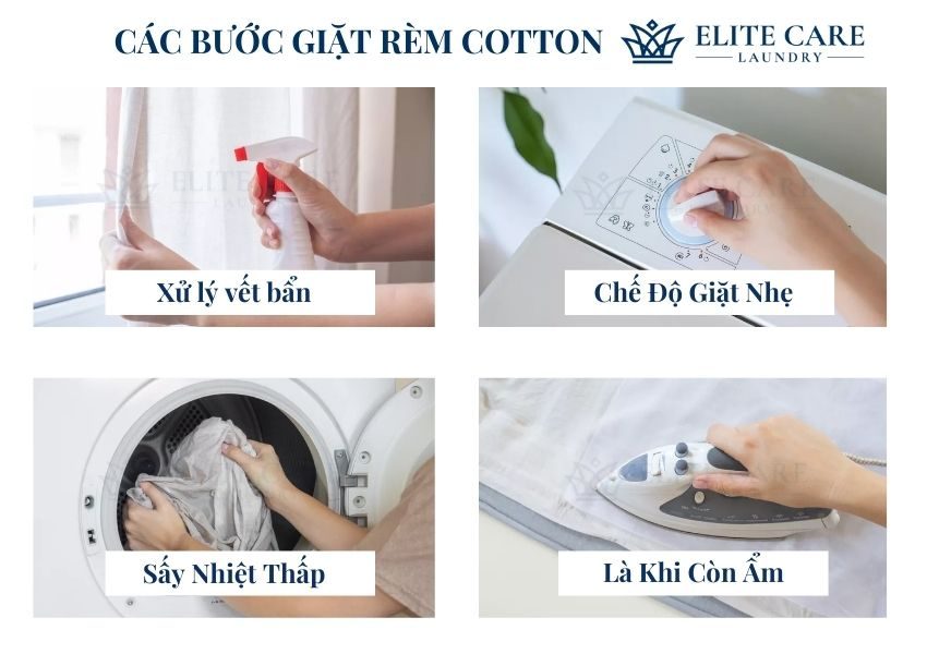 Các bước giặt rèm cotton