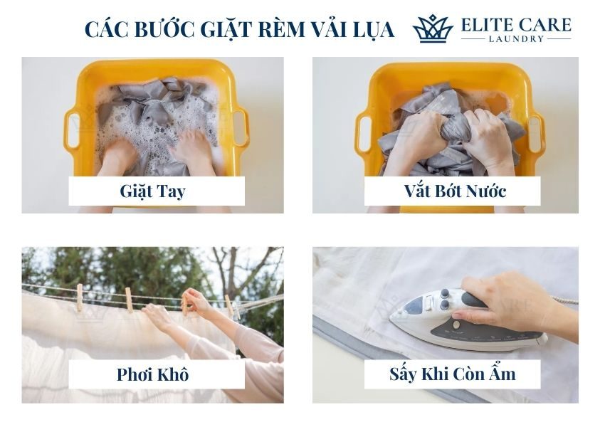 Cách giặt rèm bằng vải LỤA