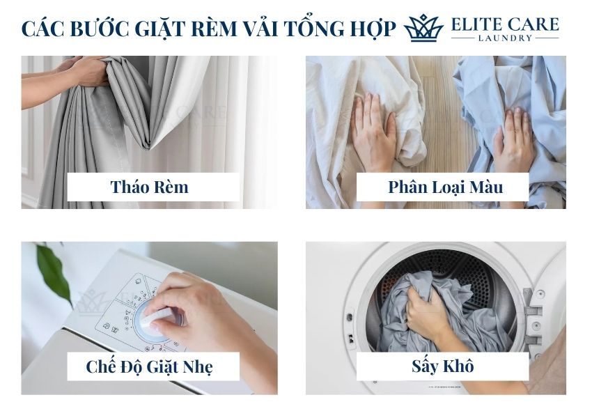 Cách giặt rèm bằng vải tổng hợp